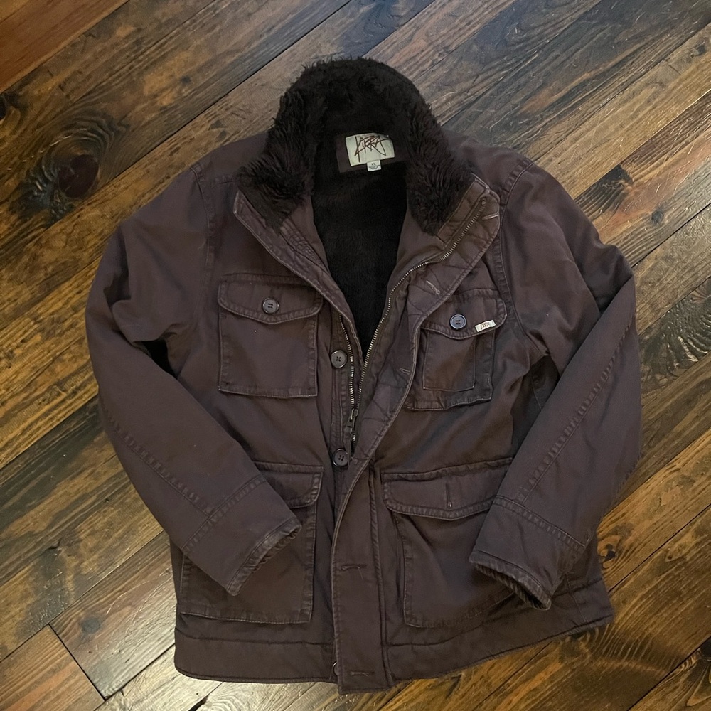 Stussy Dark Brown Fleece Jacket